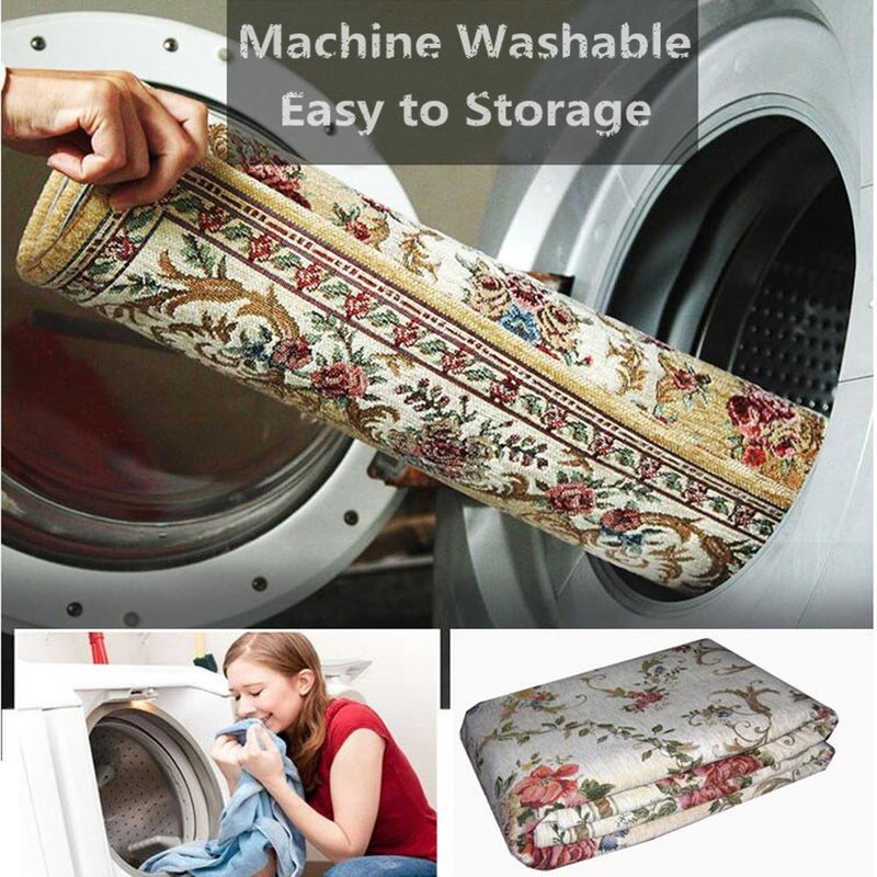 UKELER Luxury Soft Rustic Floral Area Rugs Washable Elegant Shabby Rose Rug Non Slip Accent Floor Rugs Carpet for Bedroom (31.5''x47.2'', Country Rose) - Image 5